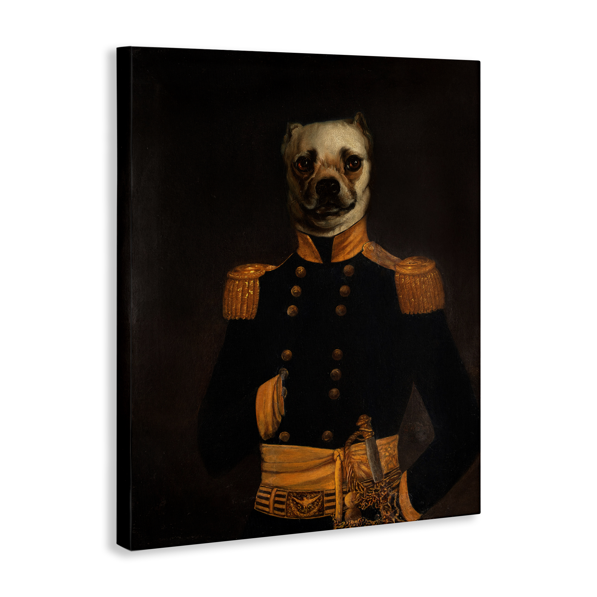 Stupell Industries Colonial Military Dog Animals & Insects Painting Gallery Wrapped Canvas Art Print Wall Art, 36 x 48