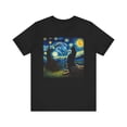 thumbnail image 2 of Unisex Van Gogh Starry Night Cat Shirt, 2 of 7