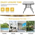 thumbnail image 4 of Outdoor Dining Bistro Table 32'' Tempered Glass Table, Square Patio Table with Umbrella Hole for Outdoor Dining Bars Garden Lawn Balcony Yard, 4 of 9