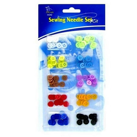 Deluxe Import Trading 84-00292 Sewing Needle Buttons Set Kit - 48 Packs