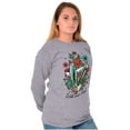 thumbnail image 3 of Wild and Free Bald Eagle Rose Tattoo Plus Size Long Sleeve Graphic Tee Shirt Brisco Brands 2X, 3 of 5