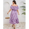 thumbnail image 6 of Yesfashion Women Plus Size Off Shoulder Maxi Dress Ruffle Flowy Casual Summer Boho Long Dresses, 6 of 7