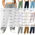 thumbnail image 3 of yillto Women Plus Size Sweatpant Wide Leg Elastic Waist Drawstring Loose Pants Trousers with Pockets, 3 of 7