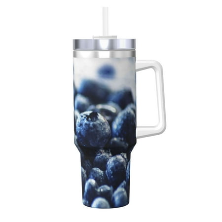 

Goofa Blueberry Print 40oz Ice Bully With Handle And Straw Stainless Steel Vacuum Insulated Cup And 2 In 1 Straw Lid