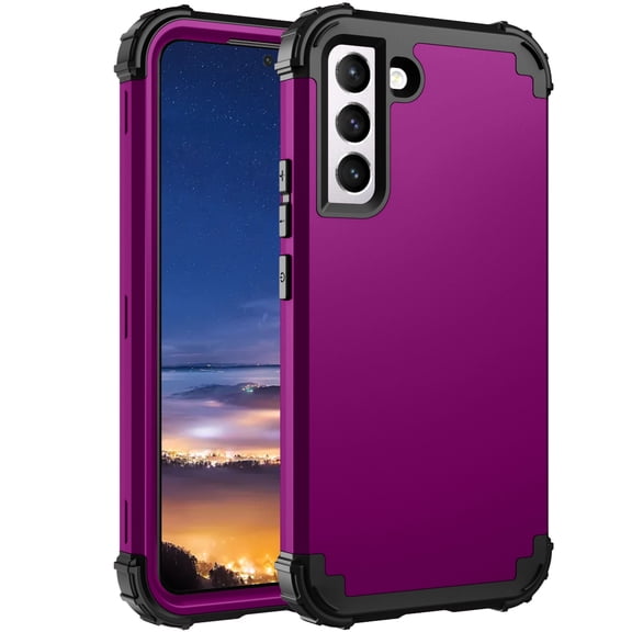 Samsung Galaxy S22 Plus Phone Case, Silicone PC 3 In 1 Hybrid Heavy Duty Rugged Shock Proof Corner Protection Defender Case Cover Samsung S22 S22 / Plus 5G 6.6", Purple