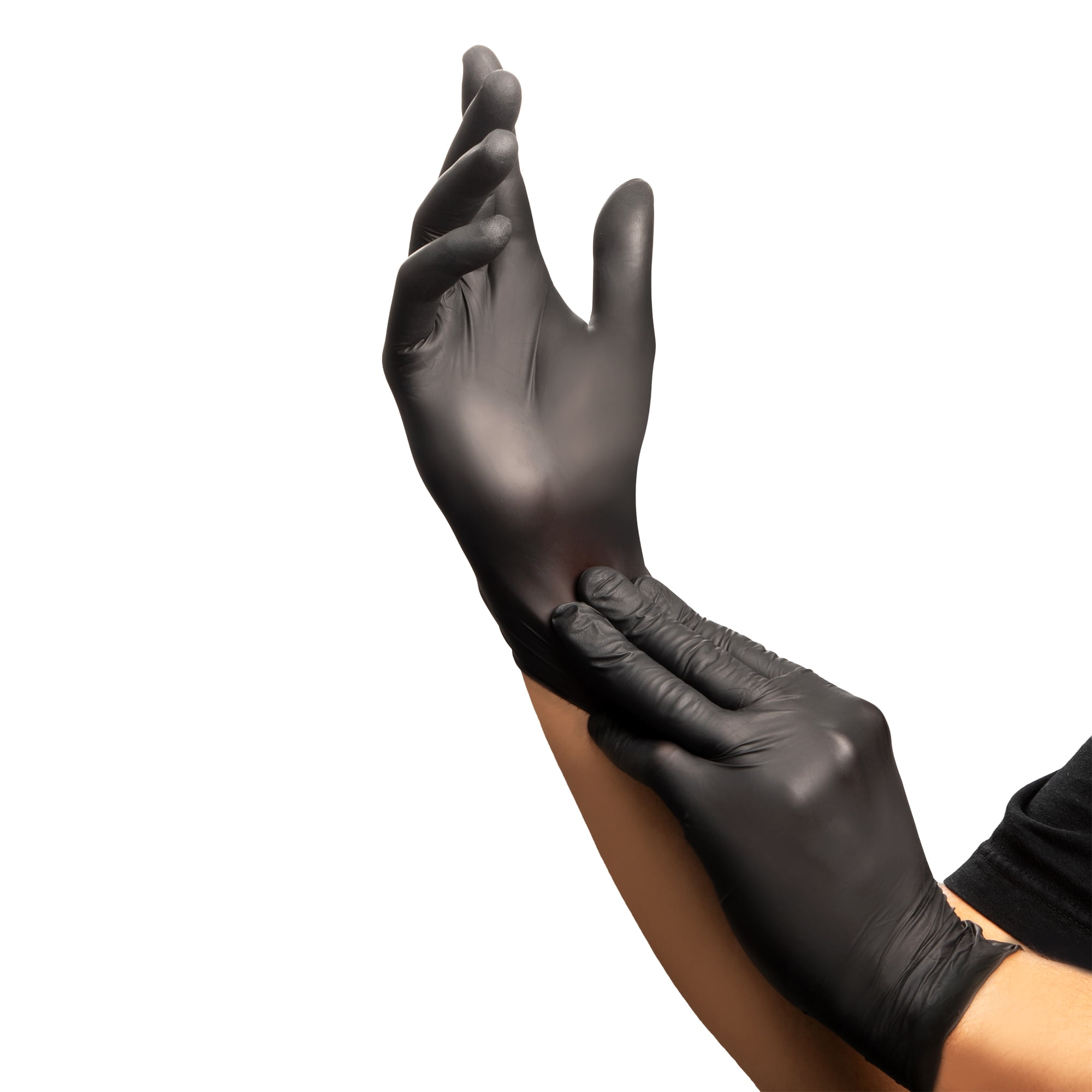 HALYARD Black-FIRE Nitrile Exam Gloves with Quick Check Box of 150, Black/Orange - 5.5 mil, 9.5 Inches Size Small, Breach Detection, Powder-Free Disposable Gloves, 44756