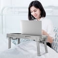 thumbnail image 2 of GPCT Foldable Laptop Table Bed Notebook Desk w/Cooling Fan Mouse Board LED light 4 x USB Ports Breakfast Snacking Tray with Storage Groove For Home Office Use, 2 of 8