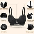 thumbnail image 5 of YANDW Push Up Lace Bras Comfort Thick Padded Underwire Add One Cup Bra for Women, Black 40C, 5 of 5