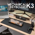 thumbnail image 3 of Teclado con cable para juegos mecánicos con interruptor azul NKRO de 100 teclas (negro naranja), 3 of 9