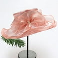 thumbnail image 6 of Sunjoy Tech Women's Fashion Hat Foldable Floral Organza Ladies Exquisite Sun Protection Hat Wide Brim Church Tea Party Wedding Hat, 6 of 7