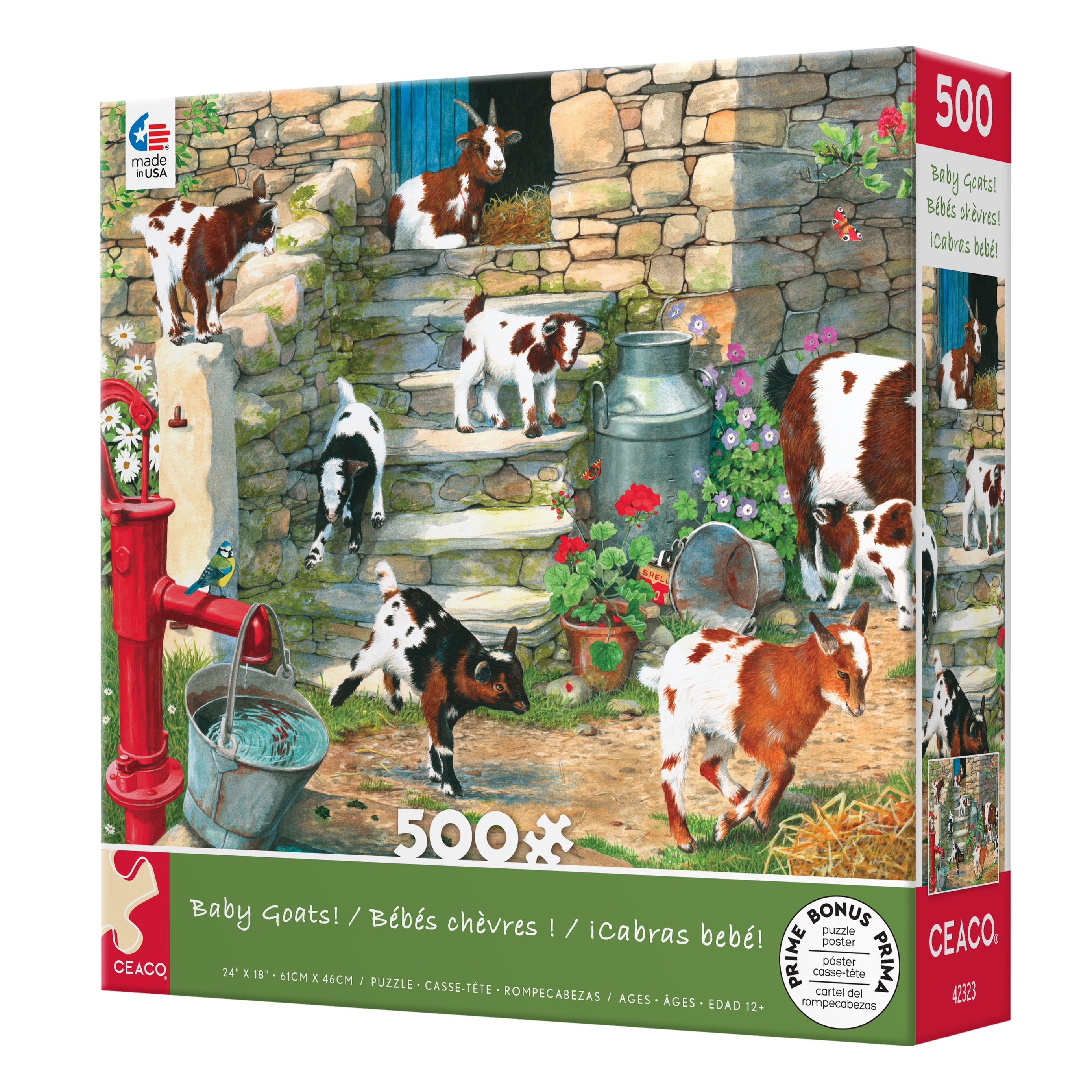 Ceaco 500 Piece Baby Goats! (Tracy Hall) Interlocking Jigsaw Puzzle