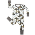 thumbnail image 2 of ATAIKU 3-24M Newborn Baby Zipper Footless Pajamas Bamboo Long Sleeve Footed Sleepers Sleep 'N Play for Infant Boys - 1PCS Gray Digger, 2 of 9