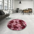 thumbnail image 4 of Ahgly Company Machine Washable Indoor Square Abstract Red Wine or Wine Red Area Rugs, 5' Square, 4 of 7