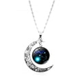 thumbnail image 1 of HEVIRGO 12 Constellation Demi-Lune Signe du Zodiaque Astrologie Pendentif Collier, 1 of 10