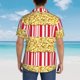 thumbnail image 4 of Balery Popcorn Camisas hawaianas de manga corta para hombre, camisas playeras de corte holgado, camisas de vacaciones con botones,XX-Large, 4 of 7