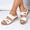 White, variant on Women's Adjustable Hook‑and‑loop Wedge Slide Sandals, Non‑slip Platform Open‑toe Slip‑on Summer Casual Outdoor Walking Shoes White 36