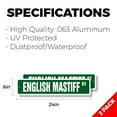 thumbnail image 2 of ENGLISH MASTIFF Classic Street Sign (2 Pack) dog pet breeder groomer pet Road Sign | 6" X 24" Aluminum Metal Address Sign, 2 of 5
