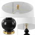 thumbnail image 4 of JONATHAN Y Bowen 27.5" Contemporary Transitional Ceramic Gourd LED Table Lamp, Black/Brass Gold, JYL4023C, 4 of 7