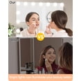 thumbnail image 4 of 19 Inch Large Round Vanity Mirror with Lights, Round Led Makeup Mirror, Lighted Up Makeup Mirror with Lights for Bedroom Tabletop, Smart Touch Control 3 Colors Dimmable, 360°Rotation (White), 4 of 9