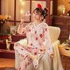 thumbnail image 3 of Pijamas de seda de manga larga para mujer, ropa de dormir suelta con estampado navideño, pantalones largos para el hogar, novedad de otoño, 2020, 3 of 4