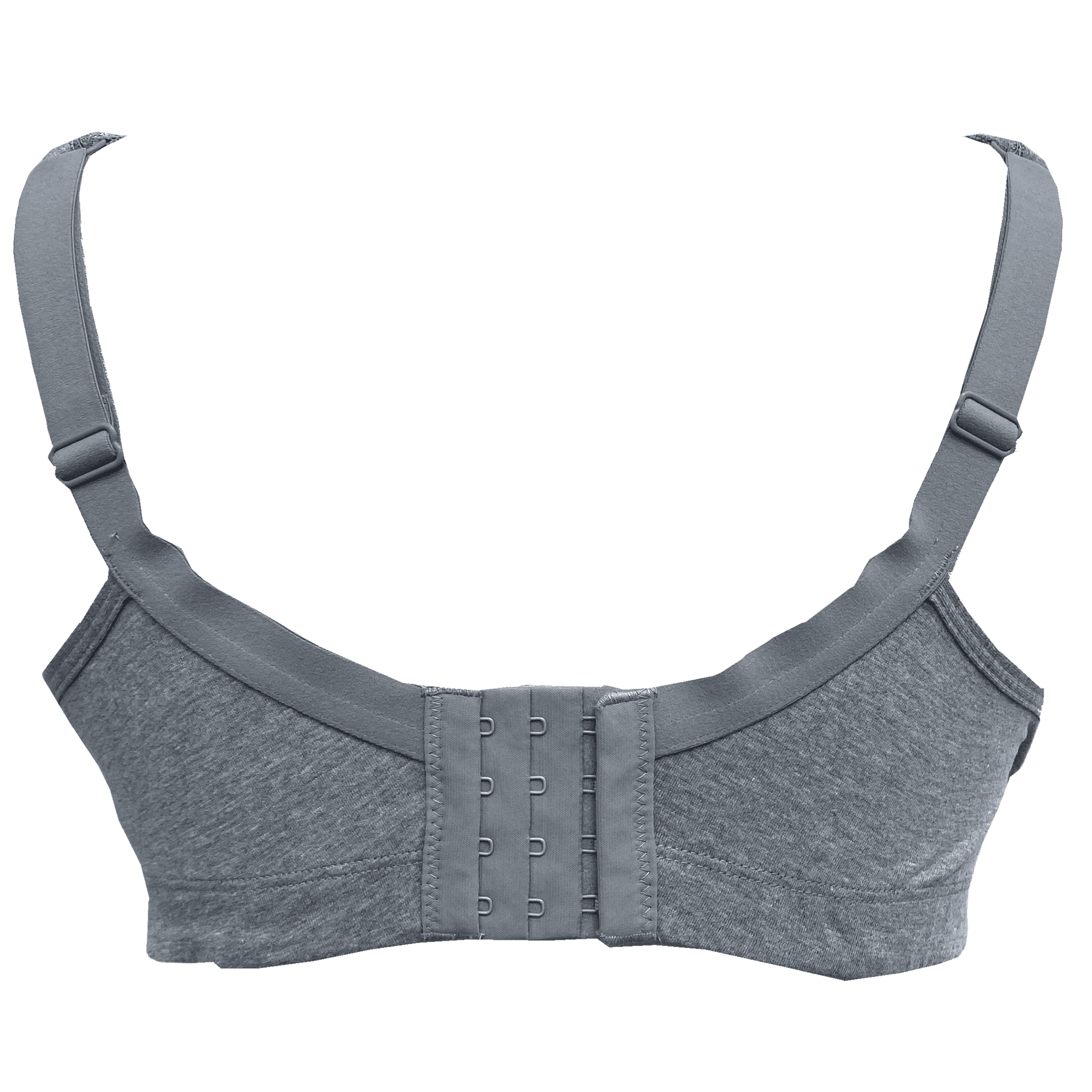 BIMEI Women's Mastectomy Bra Lace Plus Size Full Coverage Non Padded Comfort Cotton Wirefree Bra with Pocket,Grey,36E