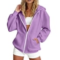 thumbnail image 1 of Daznico Women's Zip Up Hoodie Sweatshirt Relaxed Fit with Pockets for Comfort,XL, 1 of 4