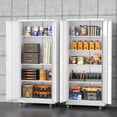 thumbnail image 4 of SUNCROWN Metal Garage Cabinets with Wheels,74" Rolling Storage Cabinet  and Shelves, Tall Tool Cabinet with Locking Doors for Garage,Home Office,Warehouse(White), 4 of 14