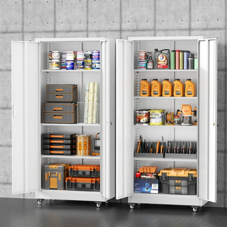 SUNCROWN Metal Garage Cabinets with Wheels,74