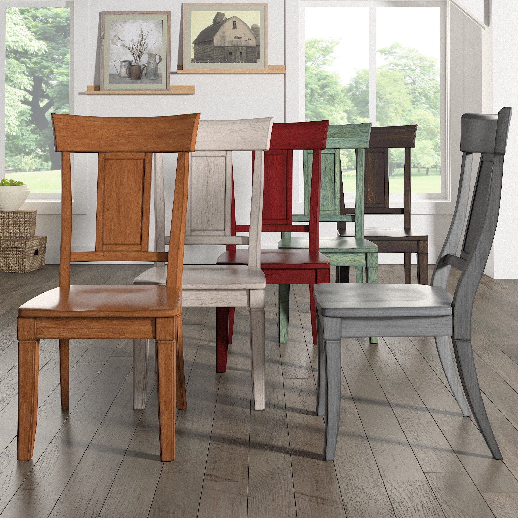 iNSPIRE Q Eleanor Panel Back Wood Dining Chair (Set of 2) by Classic ...