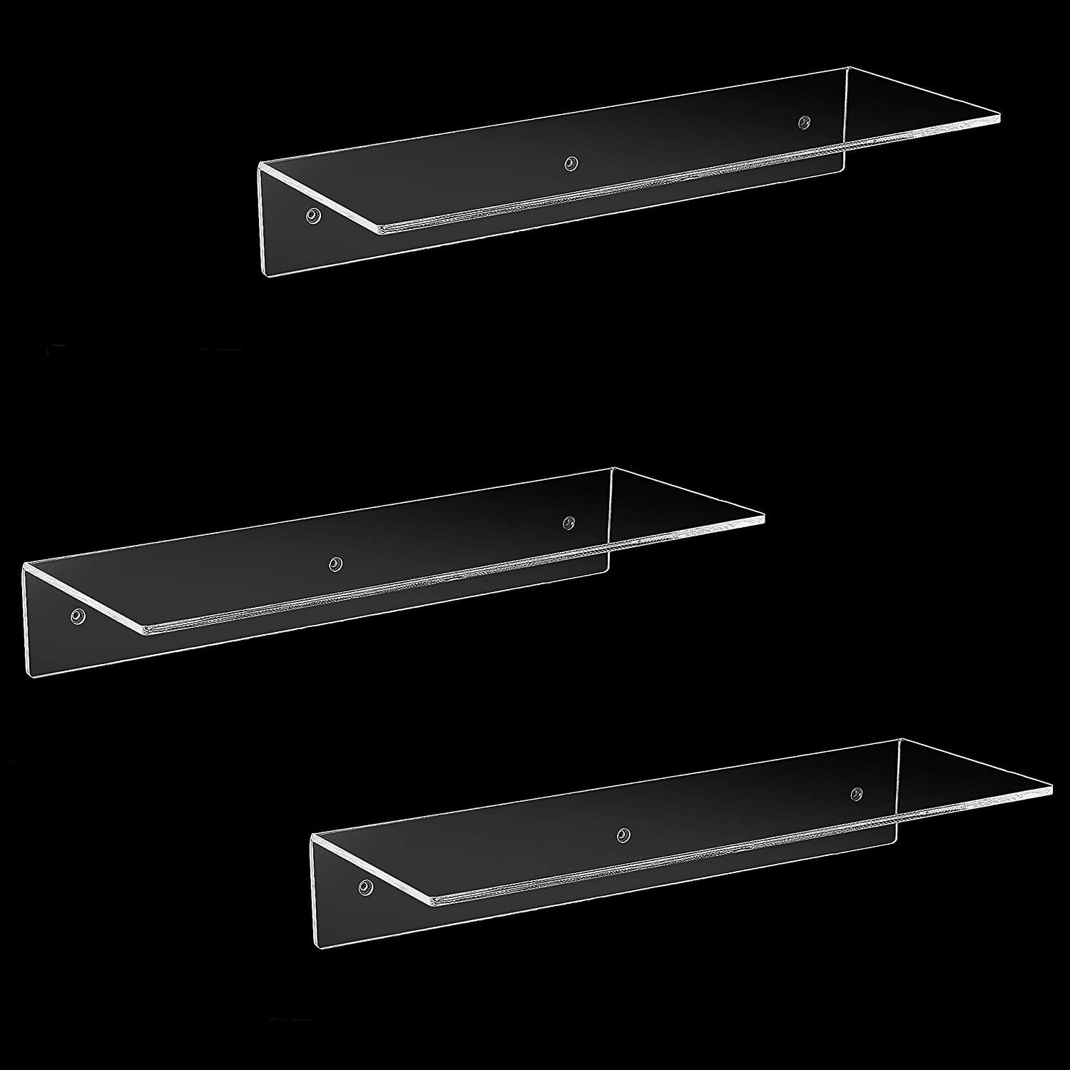 MyGift Clear Acrylic 3 Tier Half Moon Shelf Unit Table Top Retail Display Ri... 