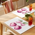 thumbnail image 4 of Pink Cherry Bow Placemats Set of 6, Spring Sweet Heart-shaped Cherry Green Leaf Non-Slip Place Mats Washable Table Mats for Kitchen Dining Table Decorations Indoor/Outdoor, 4 of 9