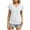 White, variant on Shirts for Women Trendy Hollow Out V-Neck Short Sleeve Tops Casual Loose Fit Daily Work Sports T Shirts with Pockets