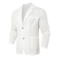 thumbnail image 4 of Fgnfyis Men's Casual Suit Suit Solid Colour Texture Classic Fashion Linen Men's Suit Jacket Suit Trousers Suit for Men Set White S, 4 of 9