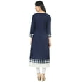 thumbnail image 3 of Women Kurta/Kurti Cotton Anarkali Dress Tunic Flared Dress, Color: Blue, Size: 5XL, 3 of 4