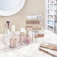 thumbnail image 3 of Dosaele 4 Compartment Clear Plastic Organizer | Rectangular Divided Makeup and Vanity Container | Vertical Use for Eyeshadow Palettes | Round corner design, 3 of 5