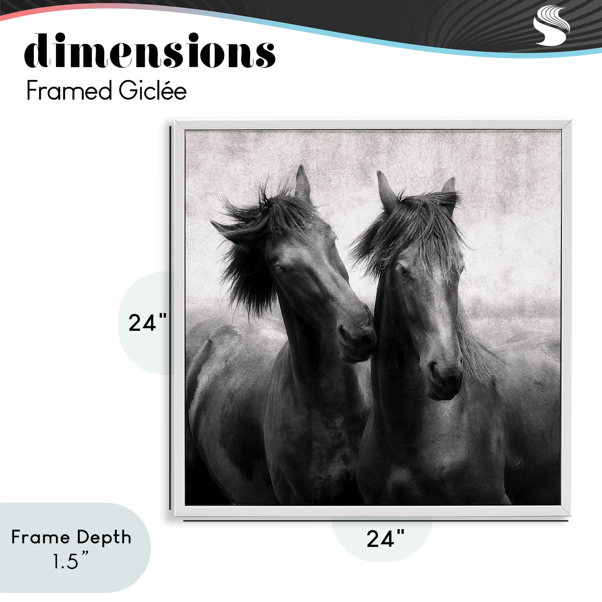 Stupell Industries Short Haired Horse Pair White Framed Giclee Art, design by Lars Van de Goor