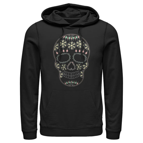 Men's Lost Gods Halloween Sugar Skull Pull Over Hoodie Black 2X Large