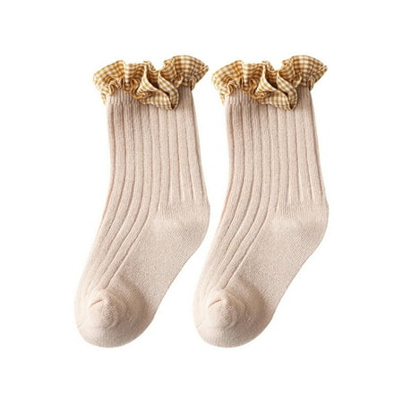 

MERSARIPHY Breathable Toddlers Knee-high Stockings Lace Mid-calf Length Socks