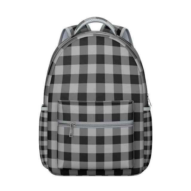 Moroccan Geometric Backpack Abstract Plaid and Checkerboard Design Colorful School Bag for Students