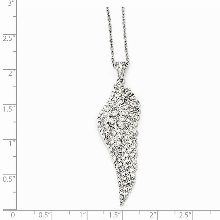Cheryl M Sterling Silver CZ Angel Wing Necklace Cheryl M Sterling Silver CZ Angel Wing Necklace