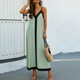thumbnail image 2 of YUGYXL Womens Satin Nightgown Long Slip Sleep Dress Silk V Neck Nightgowns Color Block Loose Fit Casual Comfy Dresses Mint Green L, 2 of 8