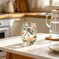 thumbnail image 7 of Hand Painted Dragonfly Lotus Pattern Stemless Glass Tumbler Gold Rim Elegant Clear Beverage Cup For Water Juice Home Table Decoration(Clear-11.3CM), 7 of 7