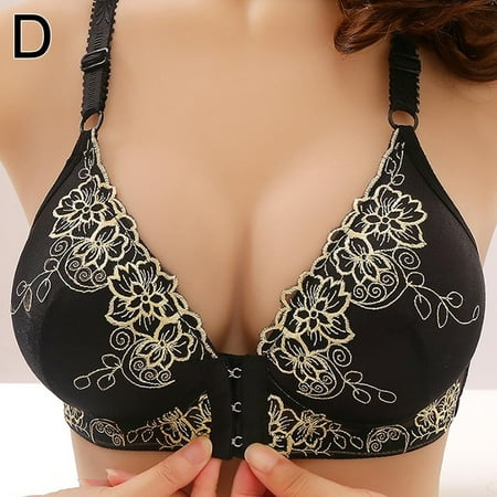Bra Women s Without Underwire Bra Front Closure Lace Push Up Bra Breathable   T4W1