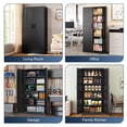 thumbnail image 3 of Fesbos 72" Metal Storage Cabinet with 5 Adjustable Shelves,Tall Lockable Tools Cabinet, Black Steel Garage Storage Cabinets for Home Office,Pantry,Hospital, 3 of 11