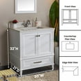 thumbnail image 4 of Nera Collection 30'' White Bathroom Vanity with Quartz Countertop and Sink, 4 of 10