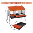thumbnail image 2 of 3-hole galvanized steel chicken nesting box con legs - automatic roll-out egg collection, removable tray, weatherproof wall-mount laying box con perch hens, easy to clean y assemble coop - orange, 2 of 7