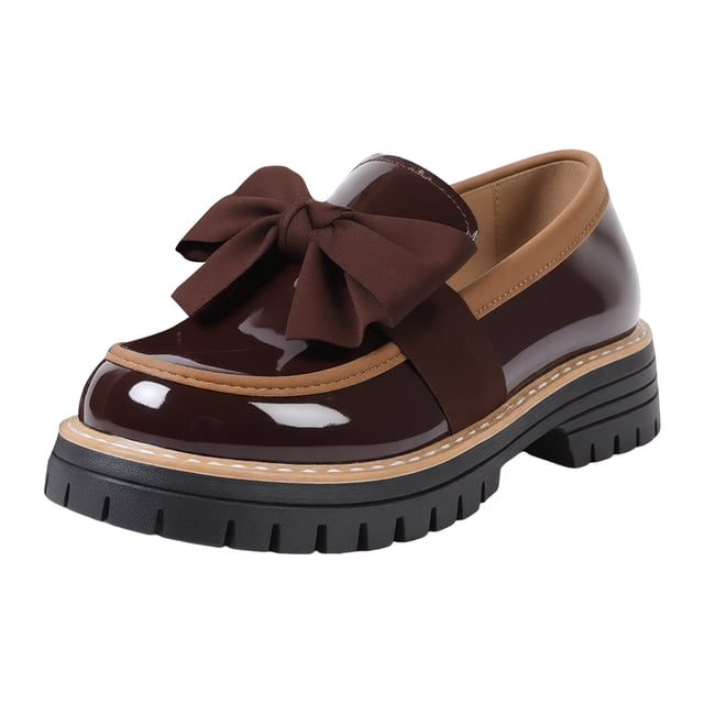 DXOUPM Chaussures pour Femmes à Bout Rond à Plateforme Mocassins Décontractés Dames Voyage Vacances Sortie