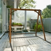 Zimtown Porch Swing Frame Swing Stand A-Frame 600lbs Wooden Carbonized 4FT