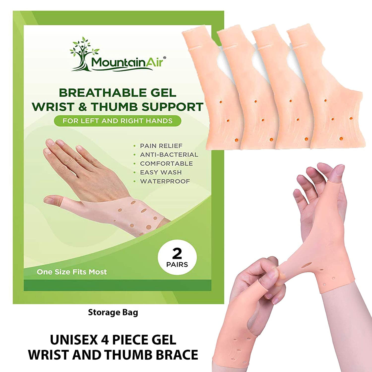 2PCS PEDIMEND Gel Wrist Splint Brace Great For Wrist & Thumb Pain UNISEX UK 