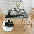 thumbnail image 2 of nygtbtfer Black and White Print Polyester Tablecloth, Print Home Decor Table Cover, for Outdoor and Indoor Use Fit for Table white, 2 of 7